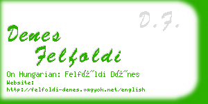 denes felfoldi business card